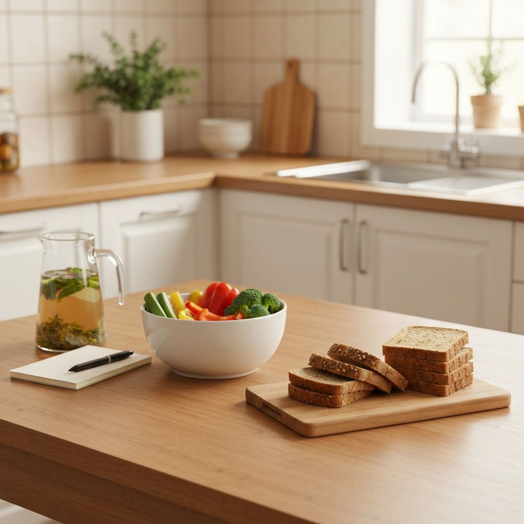 Организирана маса с храна и планиране на деня